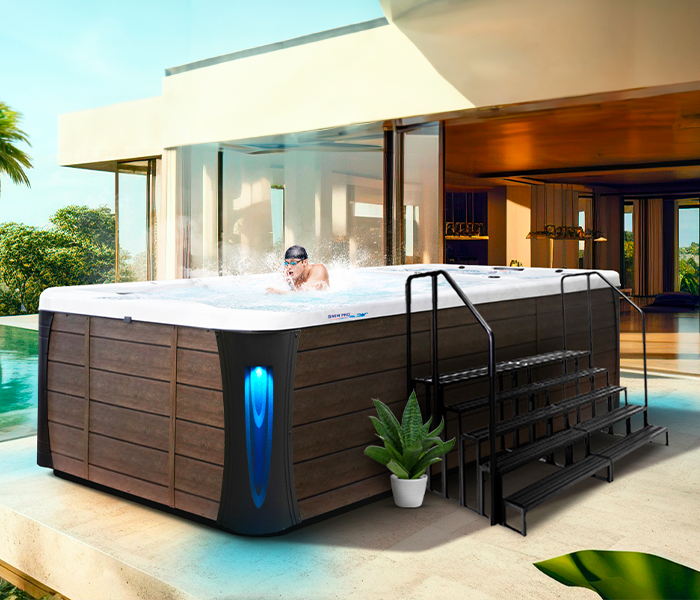 Calspas hot tub being used in a family setting - Pharr